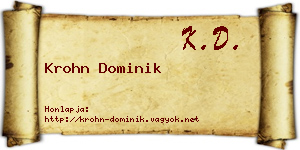 Krohn Dominik névjegykártya